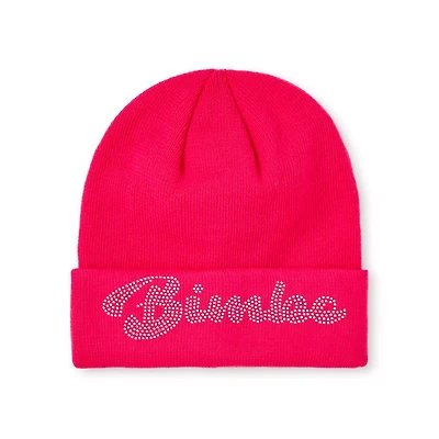 Neon Pink Rhinestone Bimbo Beanie Hat