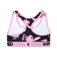 PSD Playboy Bunny Black and Pink Sports Bra