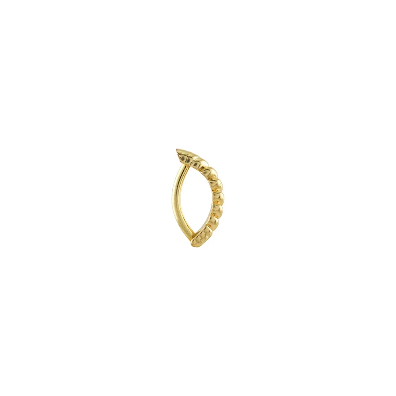 14K Gold-Plated Twist Hinged Hoop Belly Ring - 14 Gauge
