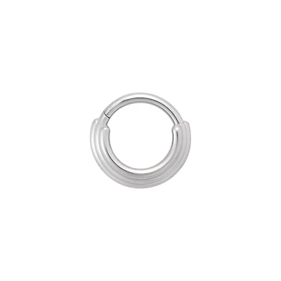 Silvertone Hinge Clip 3 Row Septum Ring - 16 Gauge