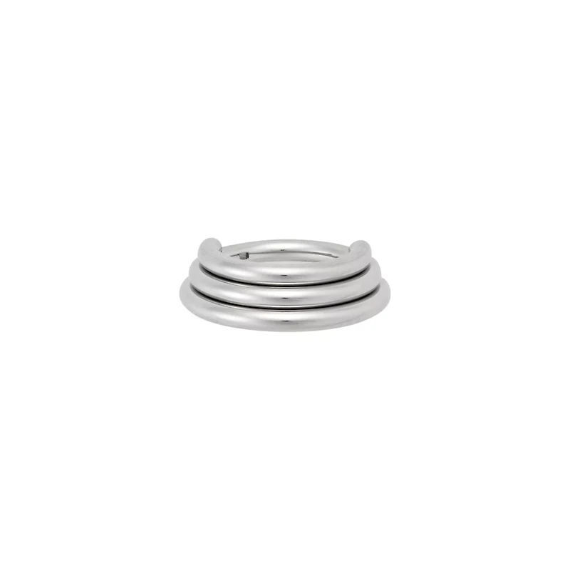 Silvertone Hinge Clip 3 Row Septum Ring - 16 Gauge