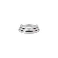 Silvertone Hinge Clip 3 Row Septum Ring - 16 Gauge