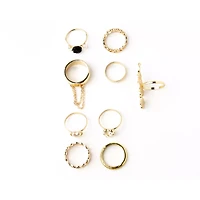 Multi-Pack Gold Romantic Rings - 9 Pack