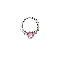 Pink Gem Septum Ring - 16 Gauge