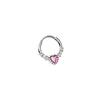 Pink Gem Septum Ring - 16 Gauge