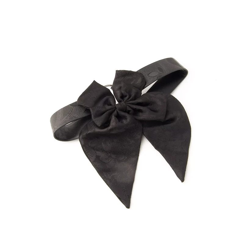 Black Oversized Bow Choker Necklace