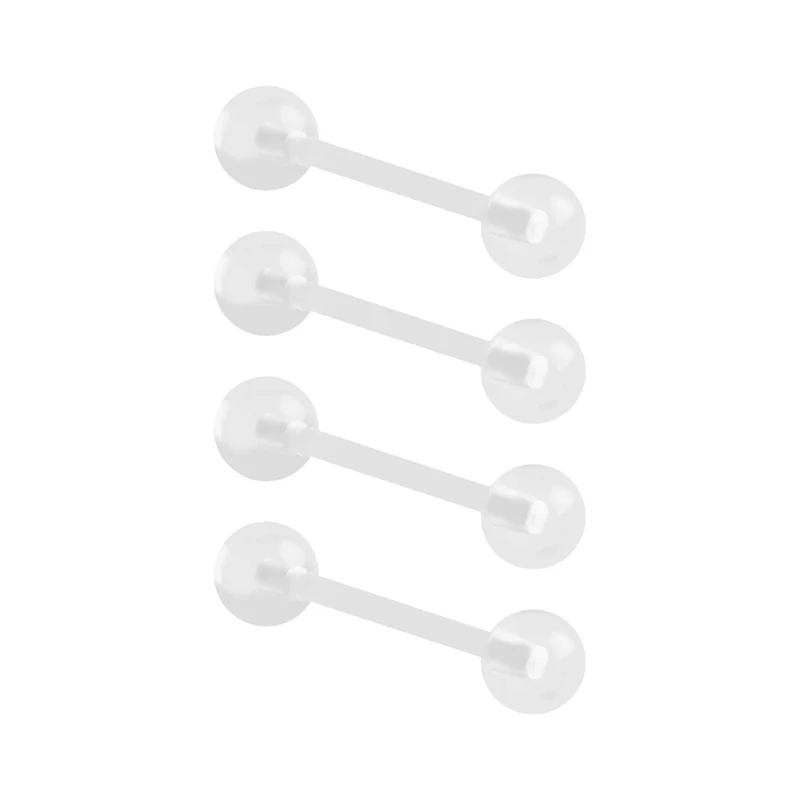 Multi-Pack Silver-Tone Barbells - 4 Pack