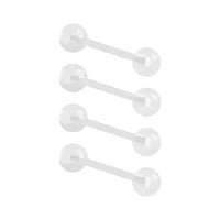 Multi-Pack Silver-Tone Barbells - 4 Pack