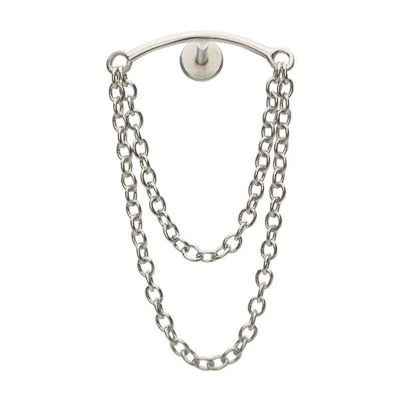 Threadless Helix Double Chain Earring - 18 Gauge
