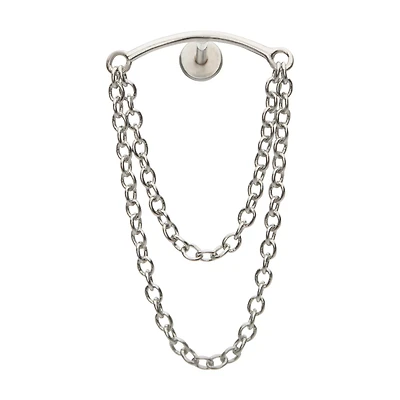 Threadless Helix Double Chain Earring - 18 Gauge