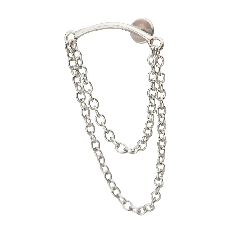 Threadless Helix Double Chain Earring - 18 Gauge