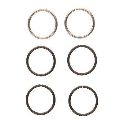 Multi-Pack Silvertone Seamless Hoop Rings 6 Pack - 20 Gauge