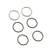 Multi-Pack Silvertone Seamless Hoop Rings 6 Pack - 20 Gauge