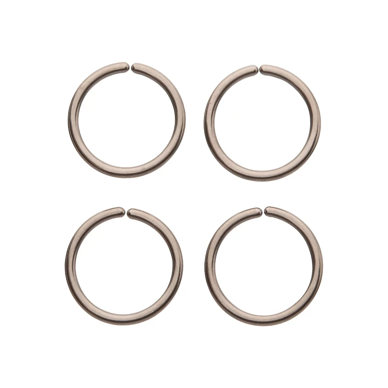 Multi-Pack Silvertone Seamless Hoop Nose Rings 4 Pack - 16 Gauge