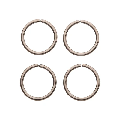 Multi-Pack Silvertone Seamless Hoop Nose Rings 4 Pack - 16 Gauge