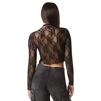 Black Lace Mesh Top