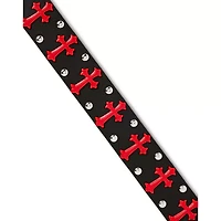 Black and Red Gothic Cross Stud Belt