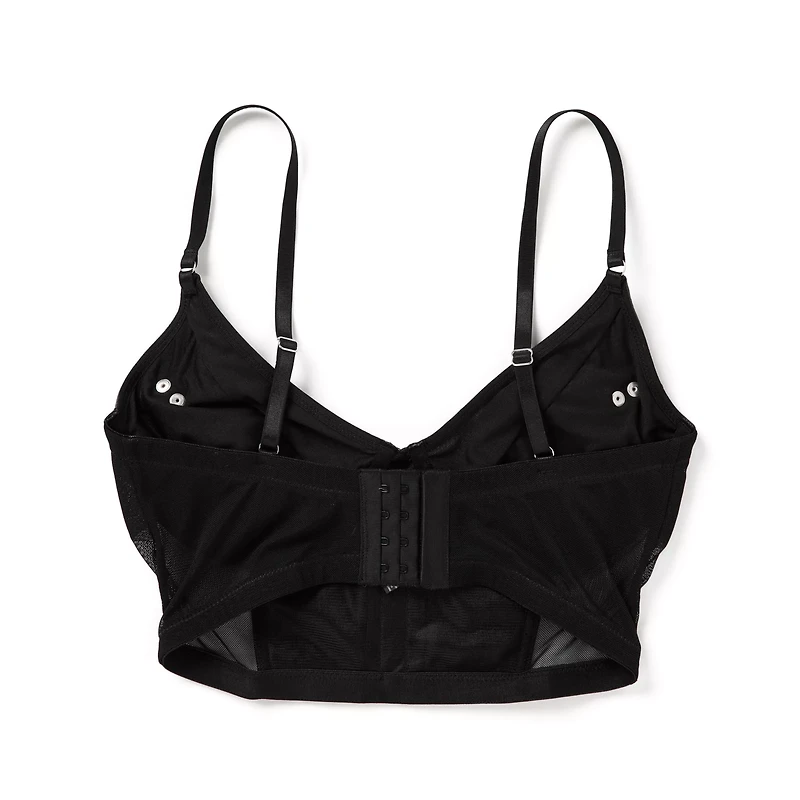 Black Pleather Zipper Bralette