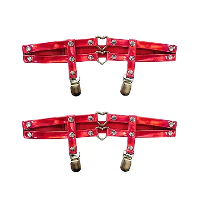 Red Double Heart Garter Belts