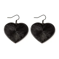 Pink Zebra Print Heart Dangle Earrings