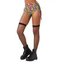 Smiley Face Print Drawstring Shorts