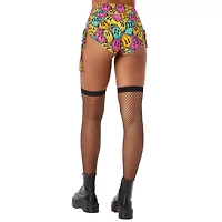 Smiley Face Print Drawstring Shorts
