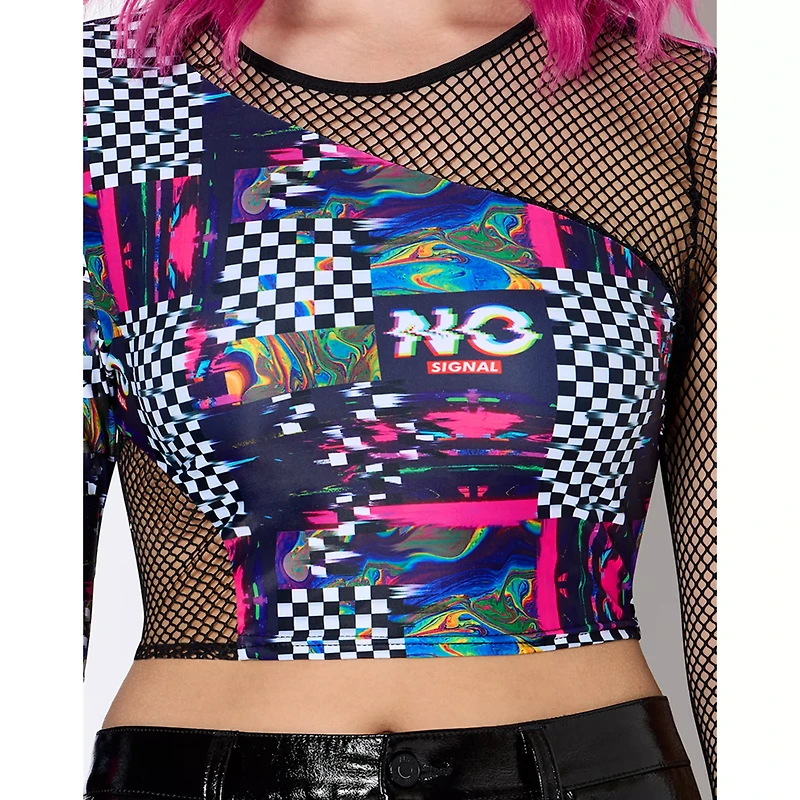 Racing Glitch Mesh Bralette