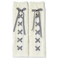 White Lace-Up Leg Warmers