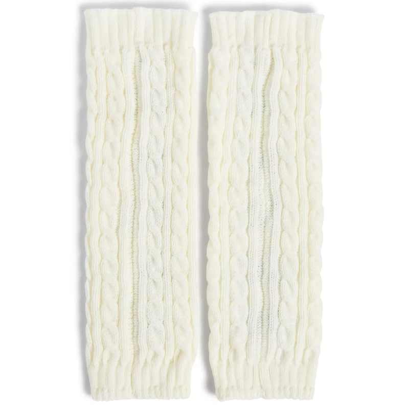 White Lace-Up Leg Warmers