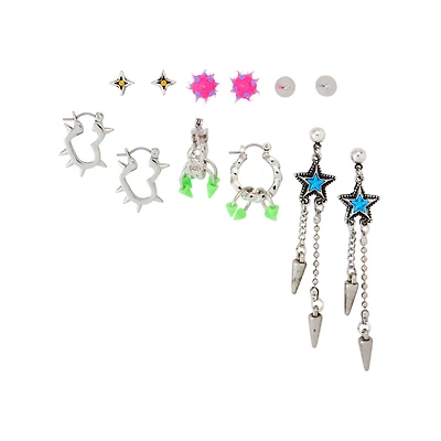Multi-Pack Kayla Malecc Spiked Star Heart Earrings - 6 Pair