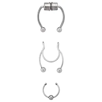Multi-Pack Faux Septum Rings - 3 Pack