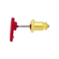 Multi-Pack Goldtone and Red Coquette Stud and Dangle Earrings - 6 Pair