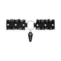 Ruffle Cross Coffin Choker Necklace
