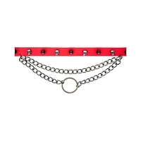 Red Skull and Spike Choker Necklace