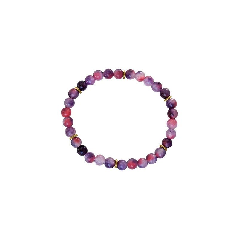 Amethyst Effect Beaded Bracelet