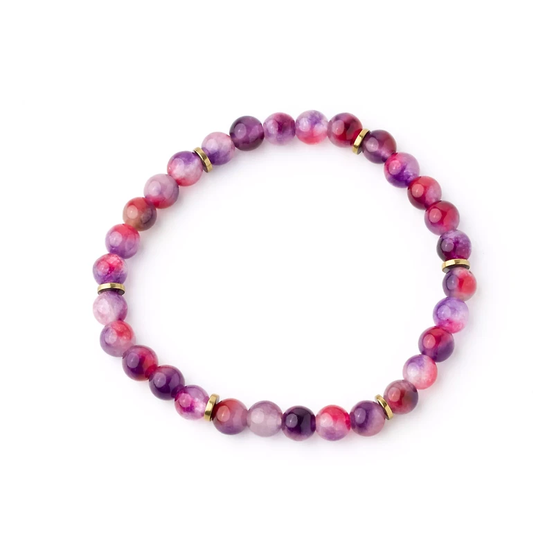 Amethyst Effect Beaded Bracelet