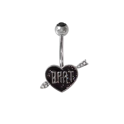 Brat Heart Belly Ring - 14 Gauge