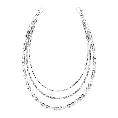 Silver Bike Chain Layered Wallet Chain