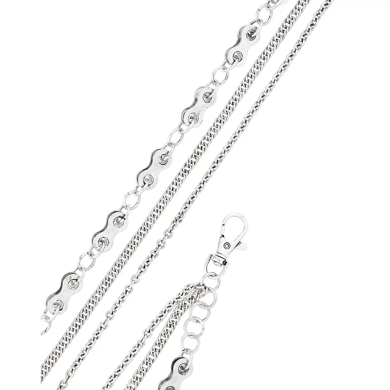 Silver Bike Chain Layered Wallet Chain