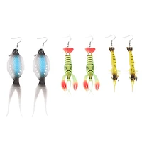 Multi-Pack Fish Tackle Dangle Earrings - 3 Pairs
