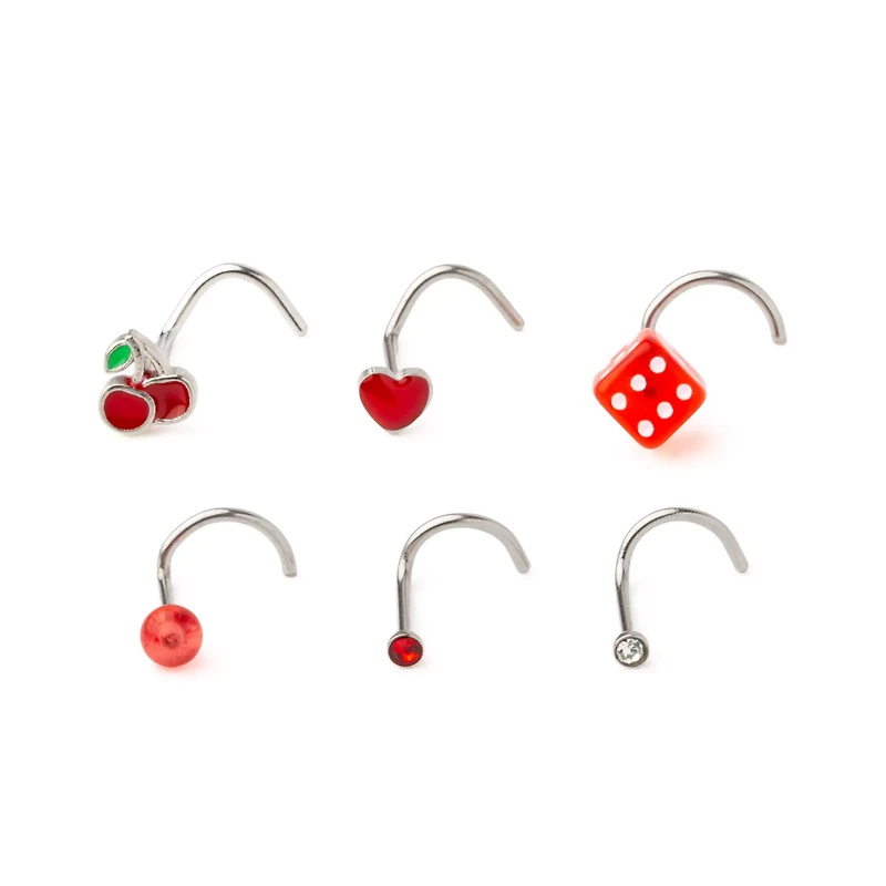 Multi-Pack Red Charm Nose Screws 6 Pack - 20 Gauge