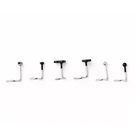 Multi-Pack CZ Tooth Skull Screw Nose Rings 6 Pack - 20 Gauge