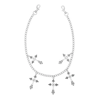 Silvertone Cross Wallet Chain