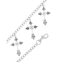 Silvertone Cross Wallet Chain
