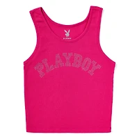 Pink Playboy Rhinestone Tank Top