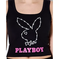 Black Barbed Wire Bunny Tank Top - Playboy
