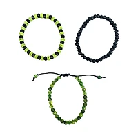 Multi-Pack Neon Green Beaded Tie Bracelets - 3 Pack