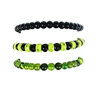 Multi-Pack Neon Green Beaded Tie Bracelets - 3 Pack