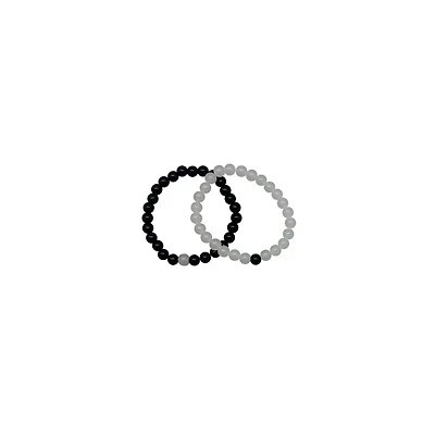 Clear and Black Long Distance Beaded Bracelets – 2 Pack