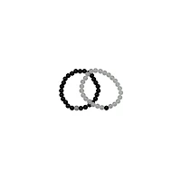 Clear and Black Long Distance Beaded Bracelets – 2 Pack
